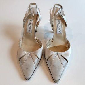 Jimmy Choo White Satin Shoes